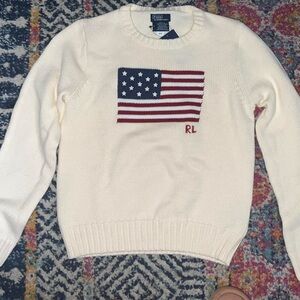 Flag cotton crewneck sweater